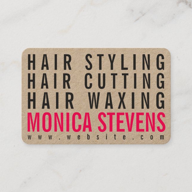 Modern trendy bold giant text professional craft business card (Front)