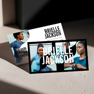 Modern Trendy Bold Personal Trainer Fitness Coach Business Card