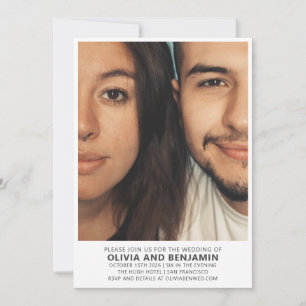 Modern Trendy Bold Typography Photo Wedding  Invitation