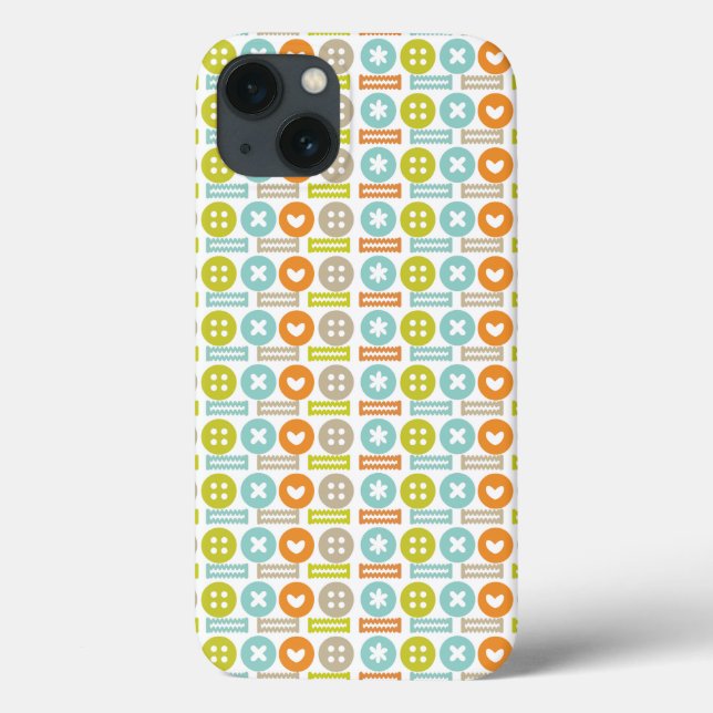 Modern & Trendy Button Pattern iPad Case (Back)