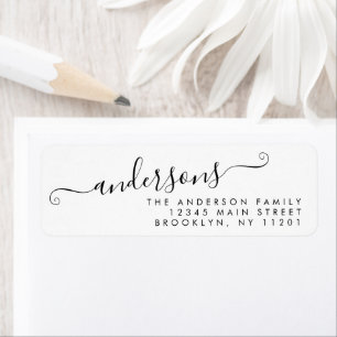 Modern Trendy Calligraphy Script Black Last Name