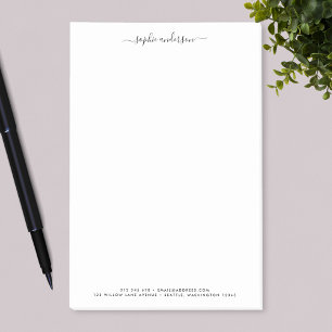 Modern Trendy Calligraphy Script Personalised Post-it Notes