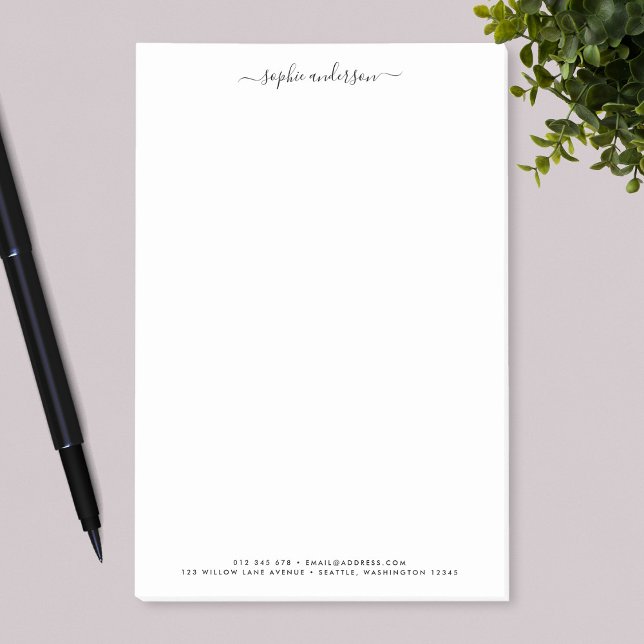 Modern Trendy Calligraphy Script Personalised Post-it Notes (Creator Uploaded)