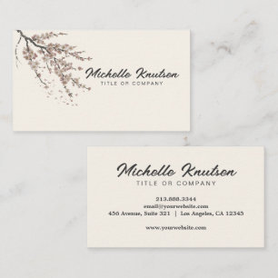 Modern Trendy Cherry Blossom Tree Branch Business Card