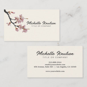 Modern Trendy Cherry Blossom Tree Branch Business Card