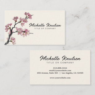 Modern Trendy Cherry Blossom Tree Branch Business Card