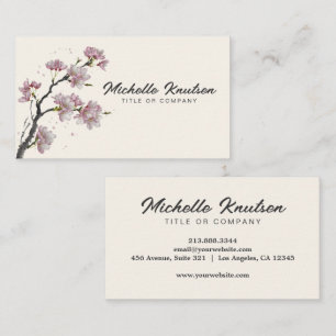 Modern Trendy Cherry Blossom Tree Branch           Business Card