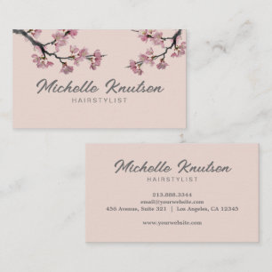 Modern Trendy Cherry Blossom Tree Branch Business Card