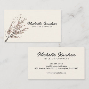 Modern Trendy Cherry Blossom Tree Branch Business Card