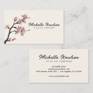 Modern Trendy Cherry Blossom Tree Branch Business Card
