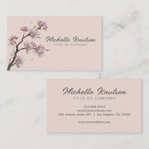 Modern Trendy Cherry Blossom Tree Branch Business Card