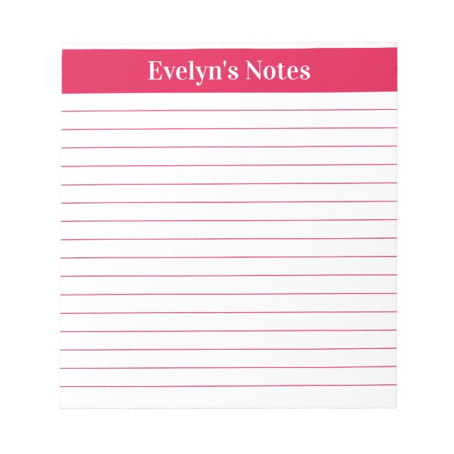 Modern Trendy Cherry Red Script Large Print Notepad (Front)