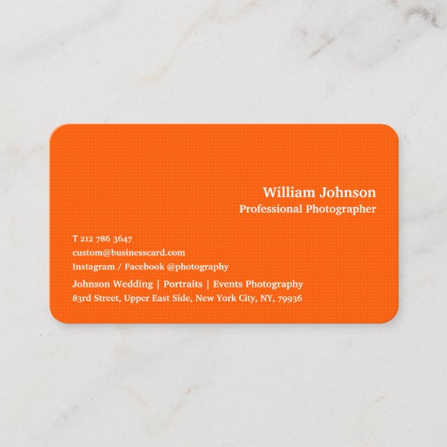 Modern Trendy Chic Orange Squares Personalised Business Card (Front)