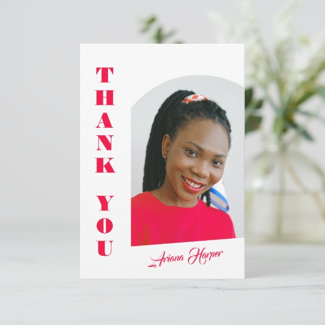 Modern Trendy Chic Pink Script Graduation (Standing Front)