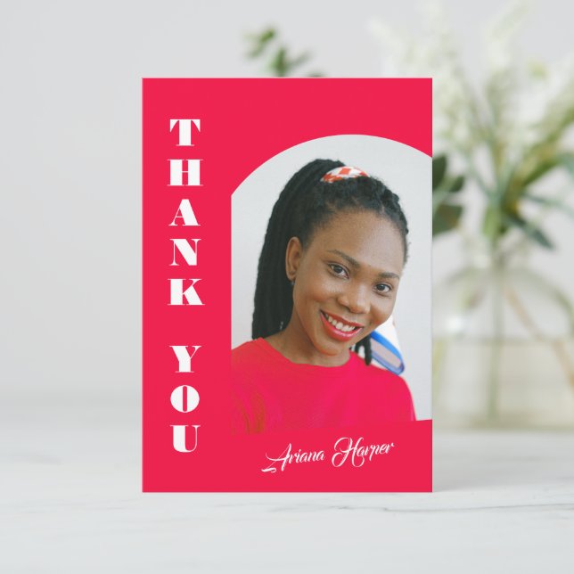 Modern Trendy Chic Script Pink Graduation (Standing Front)