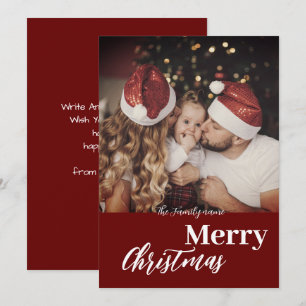 Modern Trendy Christmas  Dark Dusky Family Photo  Invitation