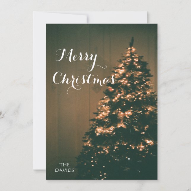 Modern Trendy Christmas , Dark Dusky Photo Holiday Card (Front)