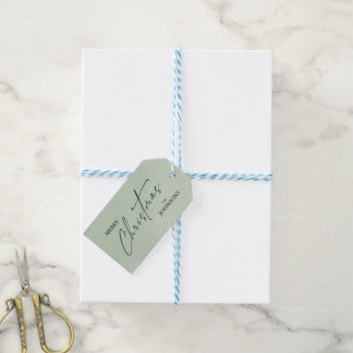 Modern Trendy Christmas | Elegant Green Gift Tags
