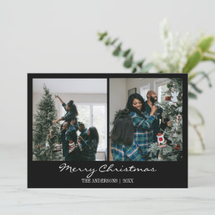 Modern Trendy Christmas Family Photo Chic Holiday Card