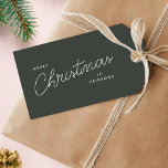 Modern Trendy Christmas | Forest Green Dark Dusky Gift Tags<br><div class="desc">A trendy stylish holiday gift tag with modern and handwritten script typography in white on a deep smoky green gray color. The name can be easily customized for a personal touch. A simple,  minimalist and contemporary christmas design to stand out this holiday season!</div>