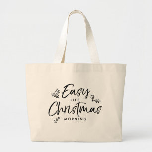 Modern Trendy Christmas Fun Quote Lyrics Humour Large Tote Bag