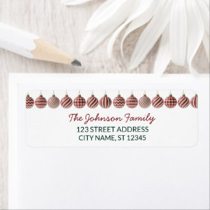 Modern Trendy Christmas Ornaments Return Address