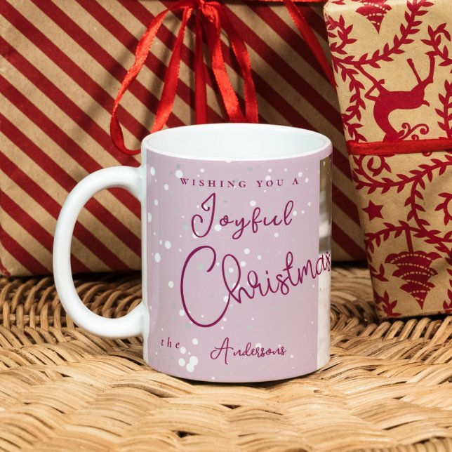 Modern Trendy Christmas snowflakes Photo Coffee Mug (Modern Trendy Christmas snowflakes Photo Coffee Mug)