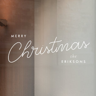 Modern Trendy Christmas Stylish Handwritten Window Cling