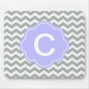 Modern, trendy, classic grey and white chevron mouse mat