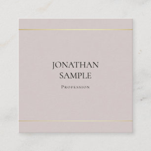 Modern Trendy Clean Design Elegant Plain Luxury Square Business Card