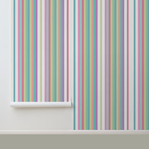 Modern Trendy Colorful Stripes Pattern Wallpaper