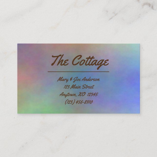 Modern Trendy Colourful Guest House Vacation Renta Business Card (Front)