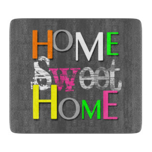Modern Trendy Colourful Home Sweet Home Cutting Board