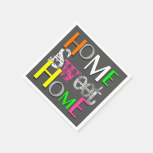 Modern Trendy Colourful Home Sweet Home Napkin