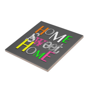 Modern Trendy Colourful Home Sweet Home Tile