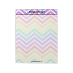 modern, trendy colourful rainbow chevron custom notepad