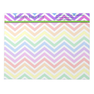 modern, trendy colourful rainbow chevron zigzag notepad