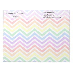 modern, trendy colourful rainbow chevron zigzag notepad