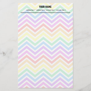 modern, trendy colourful rainbow chevron zigzag stationery