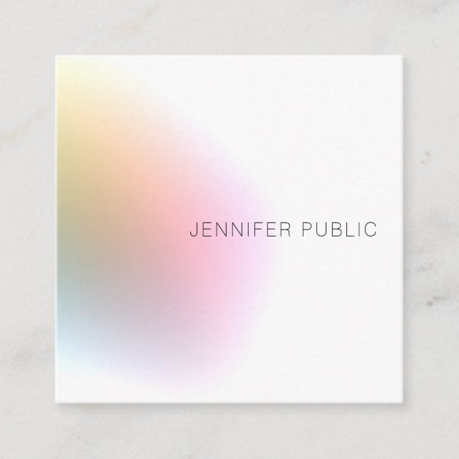 Modern Trendy Colourful Template Elegant Square Business Card (Front)