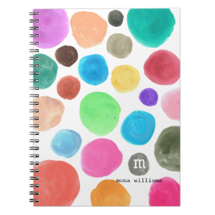 Modern Trendy Colourful Watercolor Circles Notebook