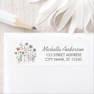 Modern Trendy Colourful Wildflower Return Address 