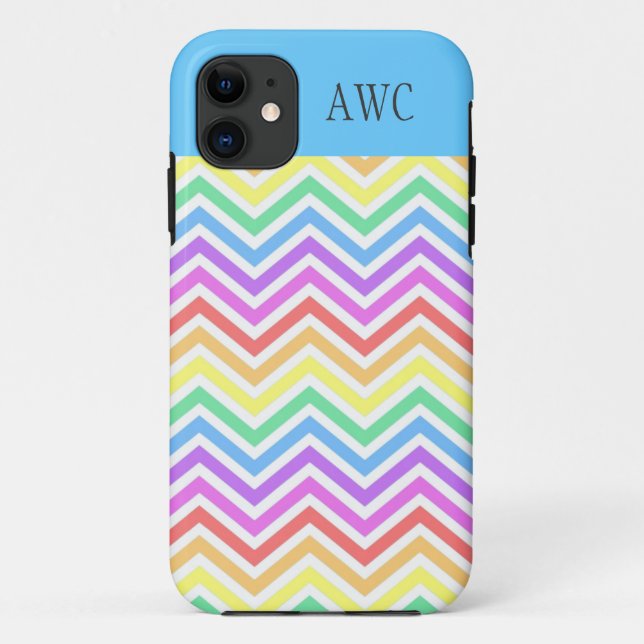 Modern, trendy, cool rainbow chevron Case-Mate iPhone case (Back)