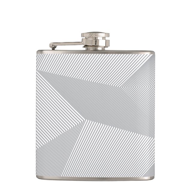 Modern, trendy, cool, simple, artistic pattern hip flask (Front)