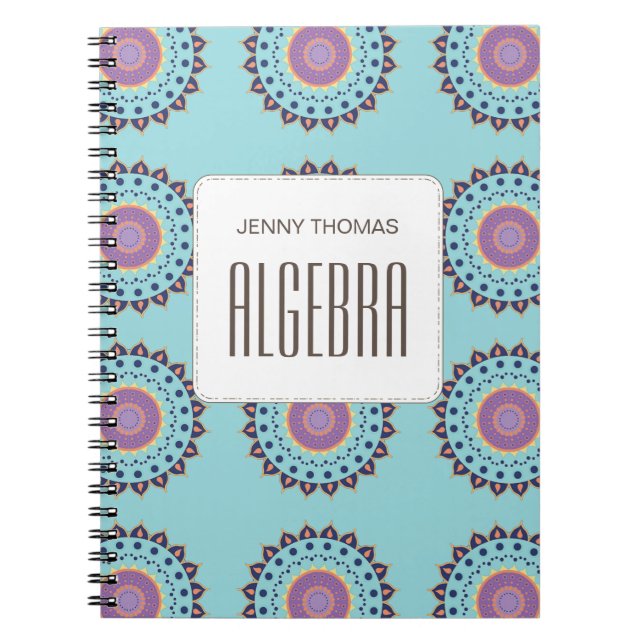 Modern Trendy Cute Chic Colorful Pattern Class Notebook (Front)