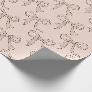 Modern Trendy Cute Coquette Pink Bow Pattern       Wrapping Paper