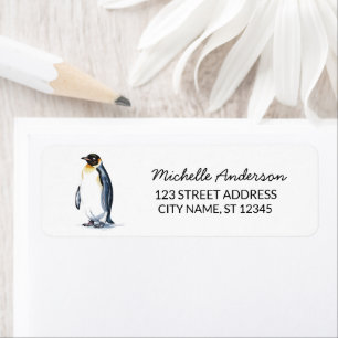 Modern Trendy Cute Penguin Return Address         