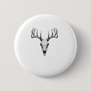 Modern Trendy Deer Skull Sticker 6 Cm Round Badge