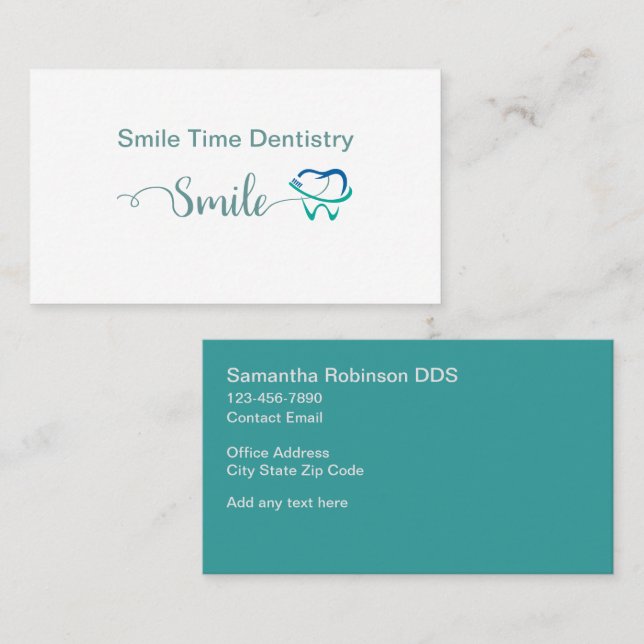 Modern Trendy Dentist Office Business Cards  (Front/Back)