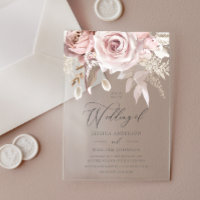 Modern Trendy Designer Dusty Rose Blush Wedding